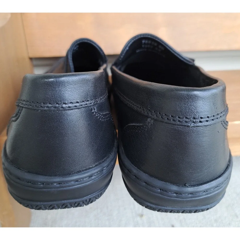 LANDS'END Men's Black Leather Classic Penny Loafers Slip-On Comfort Shoes 9D New